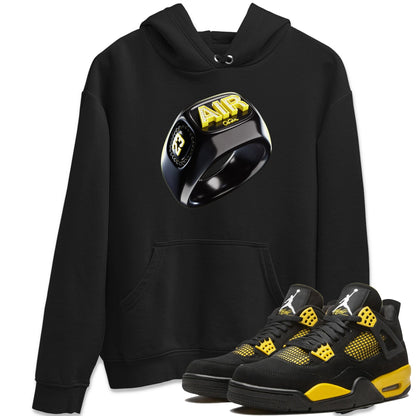 Air Jordan 4 Thunder Sneaker Tees Drip Gear Zone Diamond Ring Sneaker Tees AJ4 Thunder Jumpman Shirt Unisex Shirts Black 1