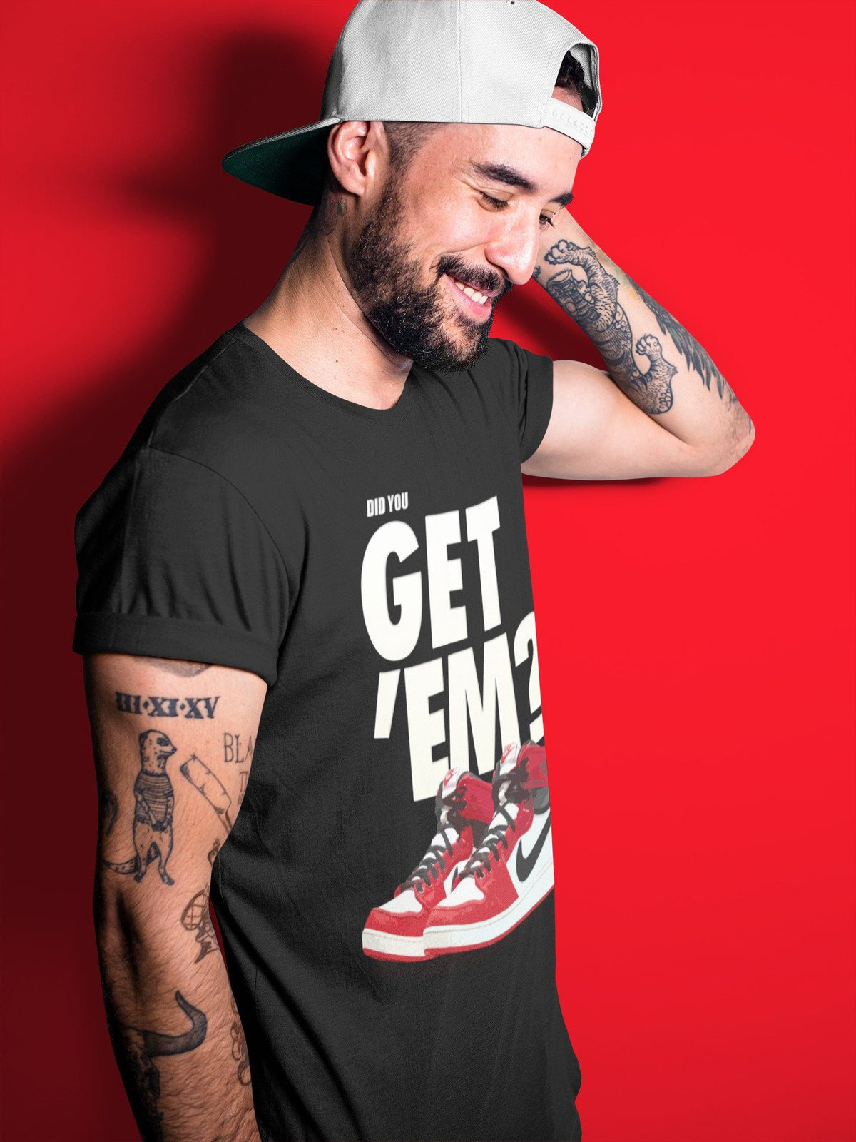 Jordan 1 Chicago Sneaker Matching T-Shirt Did You Get Em SNRT Sneaker Tees Jordan 1 Chicago Drip Gear Zone Crew Neck Tees