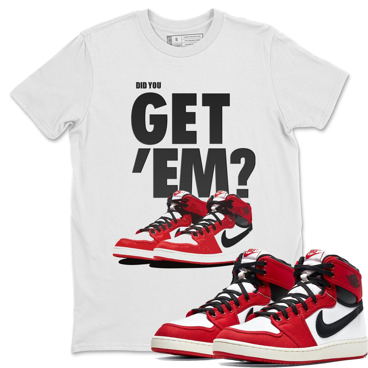 Jordan 1 Chicago Sneaker Matching T-Shirt Did You Get Em SNRT Sneaker Tees Jordan 1 Chicago Drip Gear Zone Crew Neck Tees