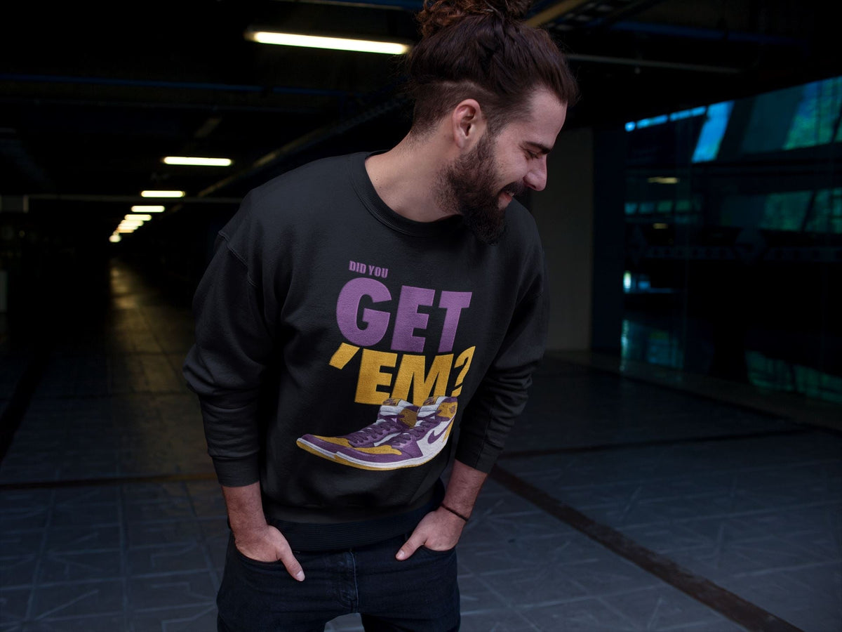 Jordan 1 Brotherhood Sneaker Matching T-Shirt Did You Get Em SNRT Sneaker Tees Jordan 1 Brotherhood Drip Gear Zone Crew Neck Tees