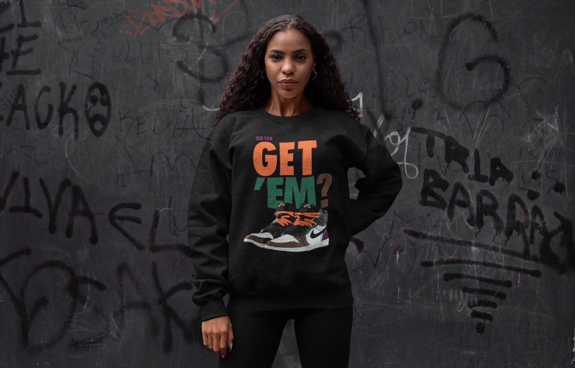 Jordan 1 Hand Crafted Sneaker Matching T-Shirt Did You Get Em SNRT Sneaker Tees Jordan 1 Hand Crafted Drip Gear Zone Crew Neck Tees