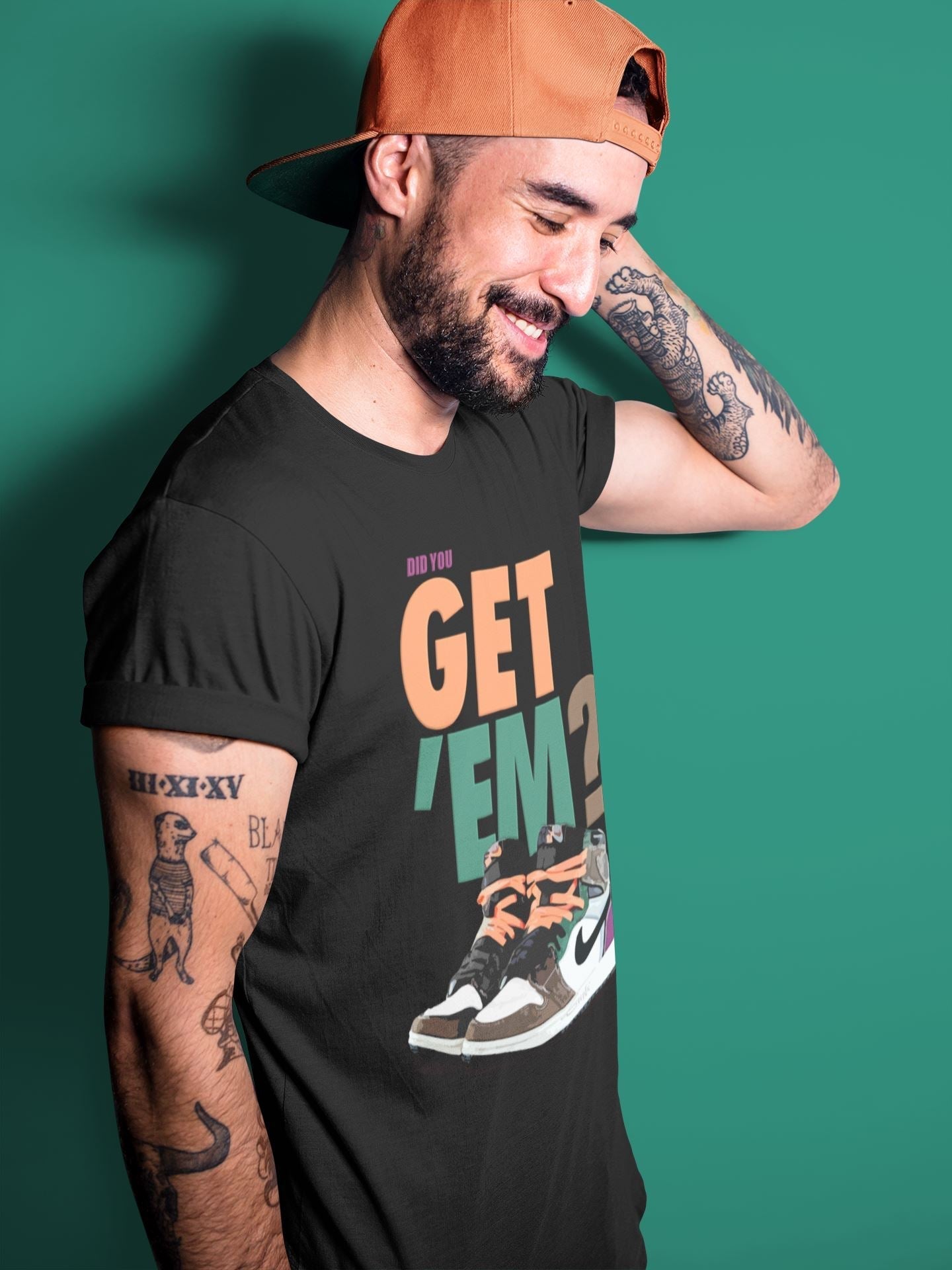 Jordan 1 Hand Crafted Sneaker Matching T-Shirt Did You Get Em SNRT Sneaker Tees Jordan 1 Hand Crafted Drip Gear Zone Crew Neck Tees