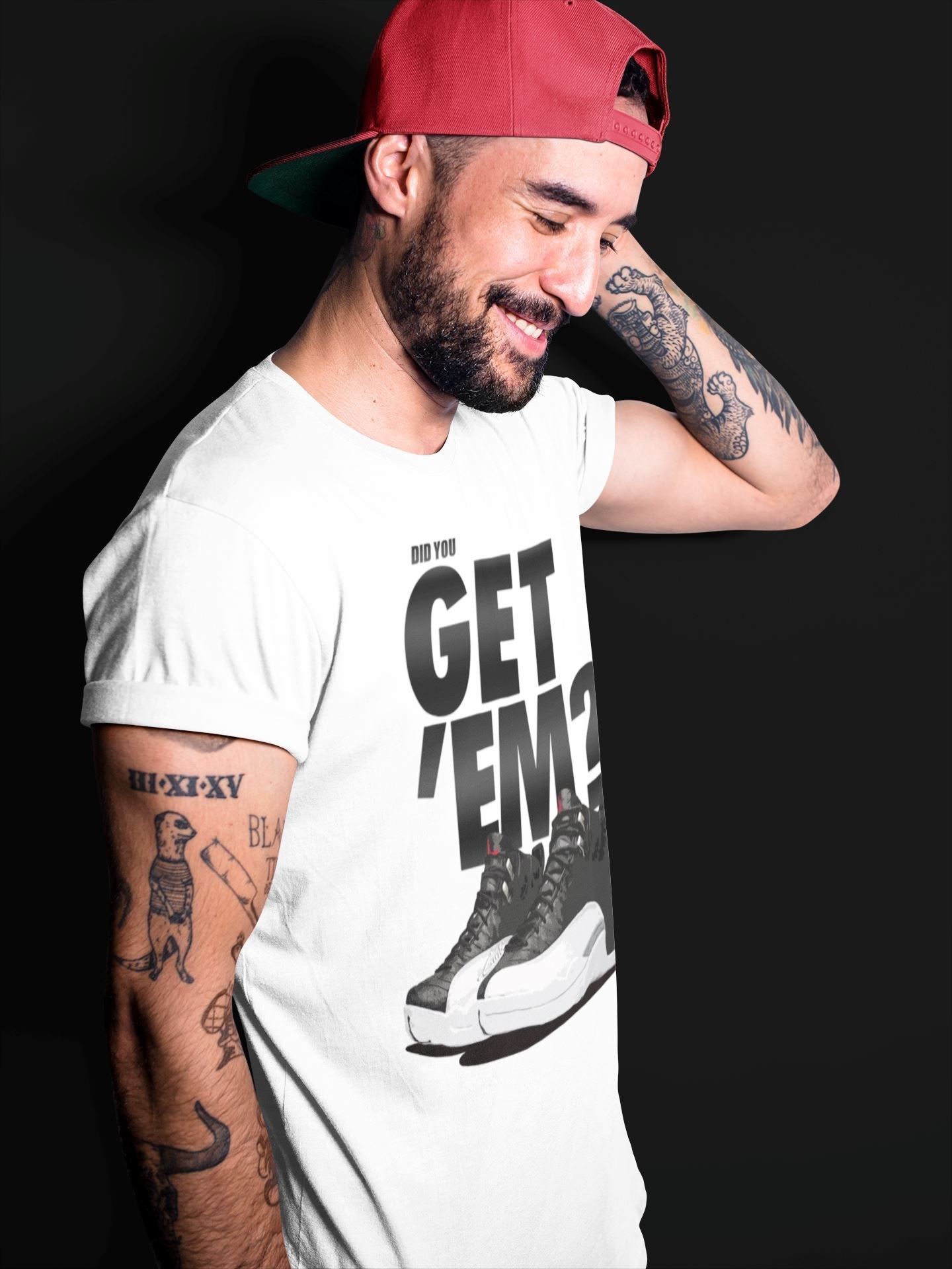 Jordan 12 Playoffs Sneaker Matching T-Shirt Did You Get Em SNRT Sneaker Tees Jordan 12 Playoffs Drip Gear Zone Crew Neck Tees