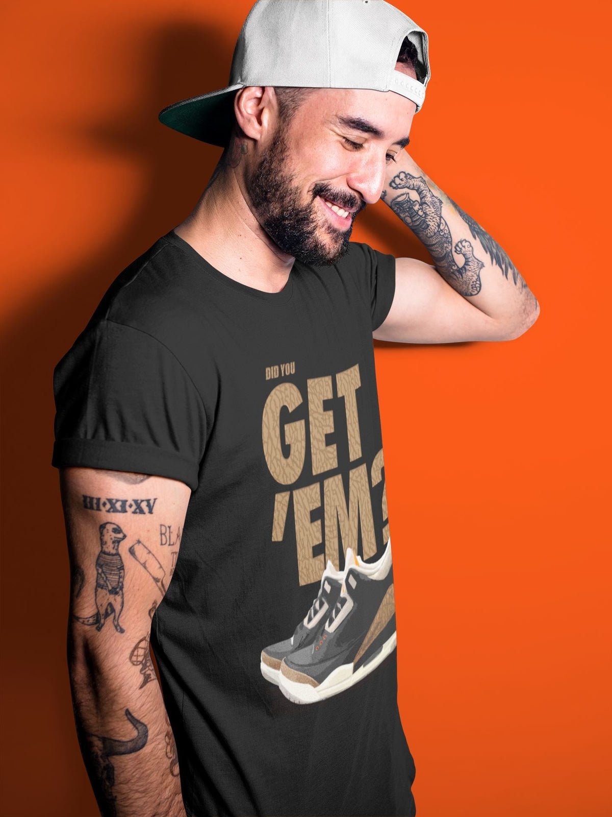 Jordan 3 Desert Elephant Sneaker Matching T-Shirt Did You Get 'Em SNRT Sneaker Tees Jordan 3 Desert Elephant Drip Gear Zone Crew Neck Tees
