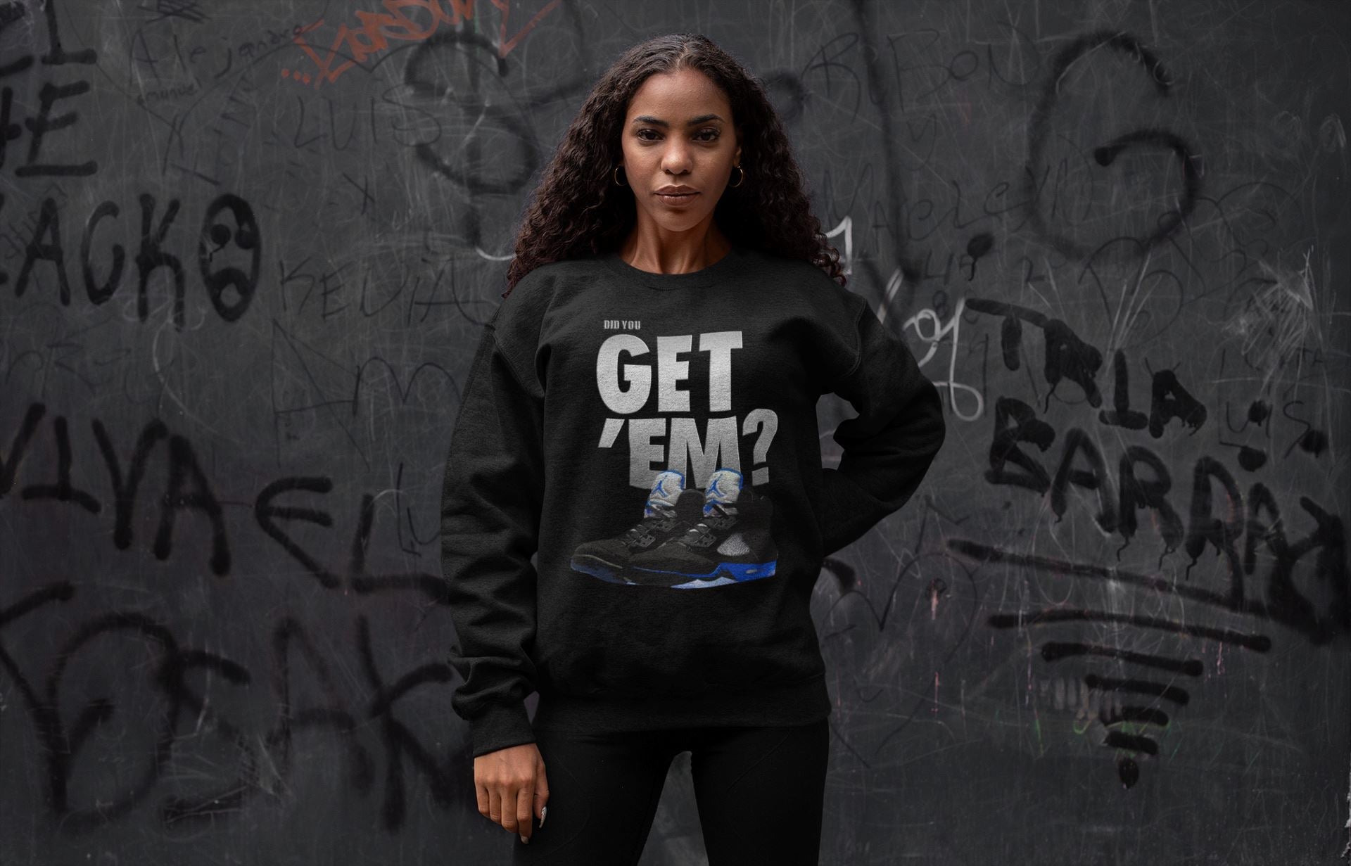 Jordan 5 Retro Racer Blue Sneaker Matching T-Shirt Did You Get Em SNRT Sneaker Tees Jordan 5 Retro Racer Blue Drip Gear Zone Crew Neck Tees