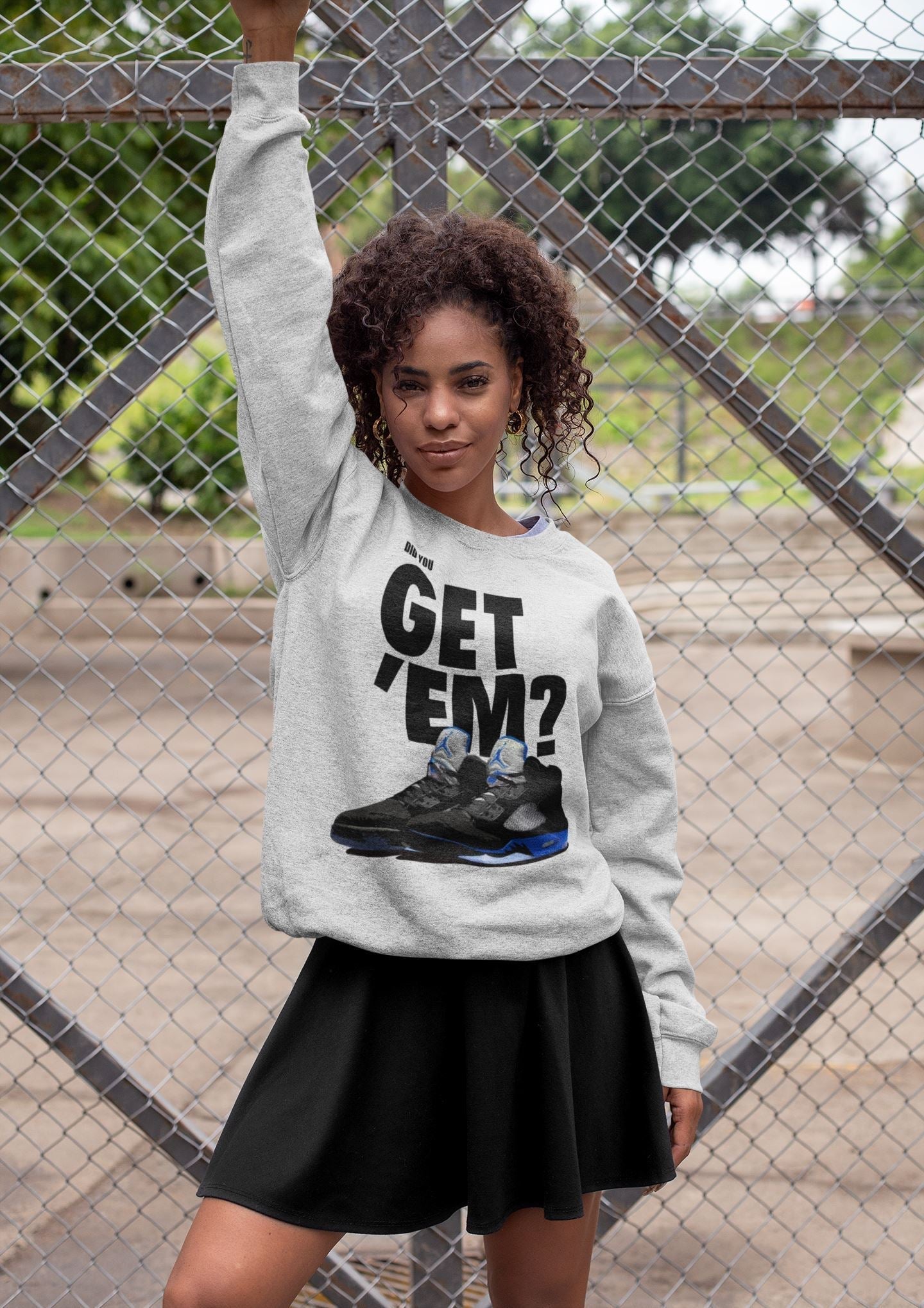 Jordan 5 Retro Racer Blue Sneaker Matching T-Shirt Did You Get Em SNRT Sneaker Tees Jordan 5 Retro Racer Blue Drip Gear Zone Crew Neck Tees