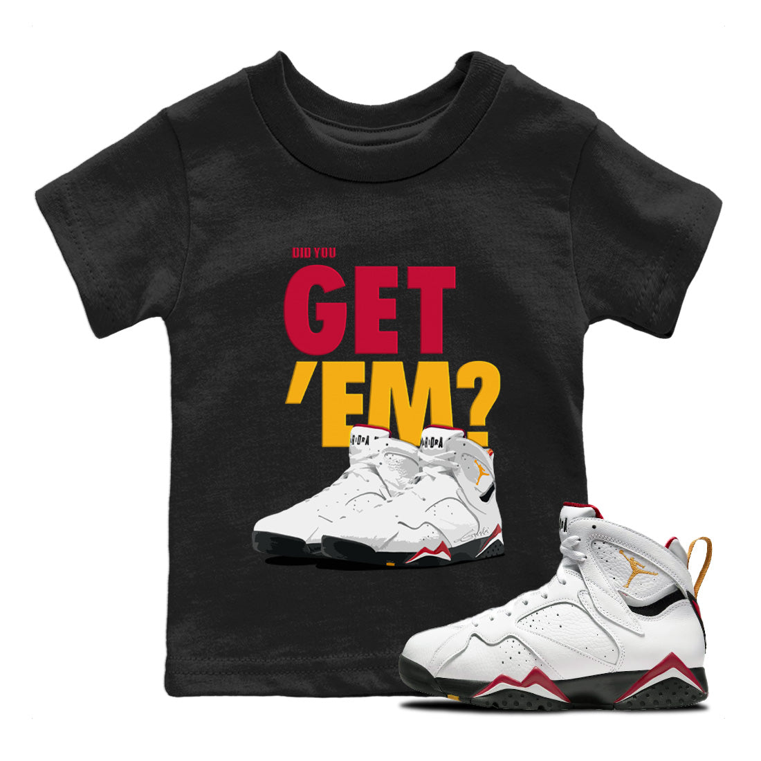 Jordan 7 Cardinal Shirt To Match Jordans Did You Get 'Em Drip Gear Zone Sneaker Tees Jordan 7 Cardinal Drip Gear Zone Drip Gear Zone Sneaker Matching Clothing Kids Shirts