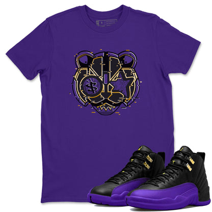 Air Jordan 12 Field Purple Sneaker Match Tees Digital Cat Face Sneaker Tees 12s Field Purple Sneaker Release Tees Unisex Shirts Purple 1