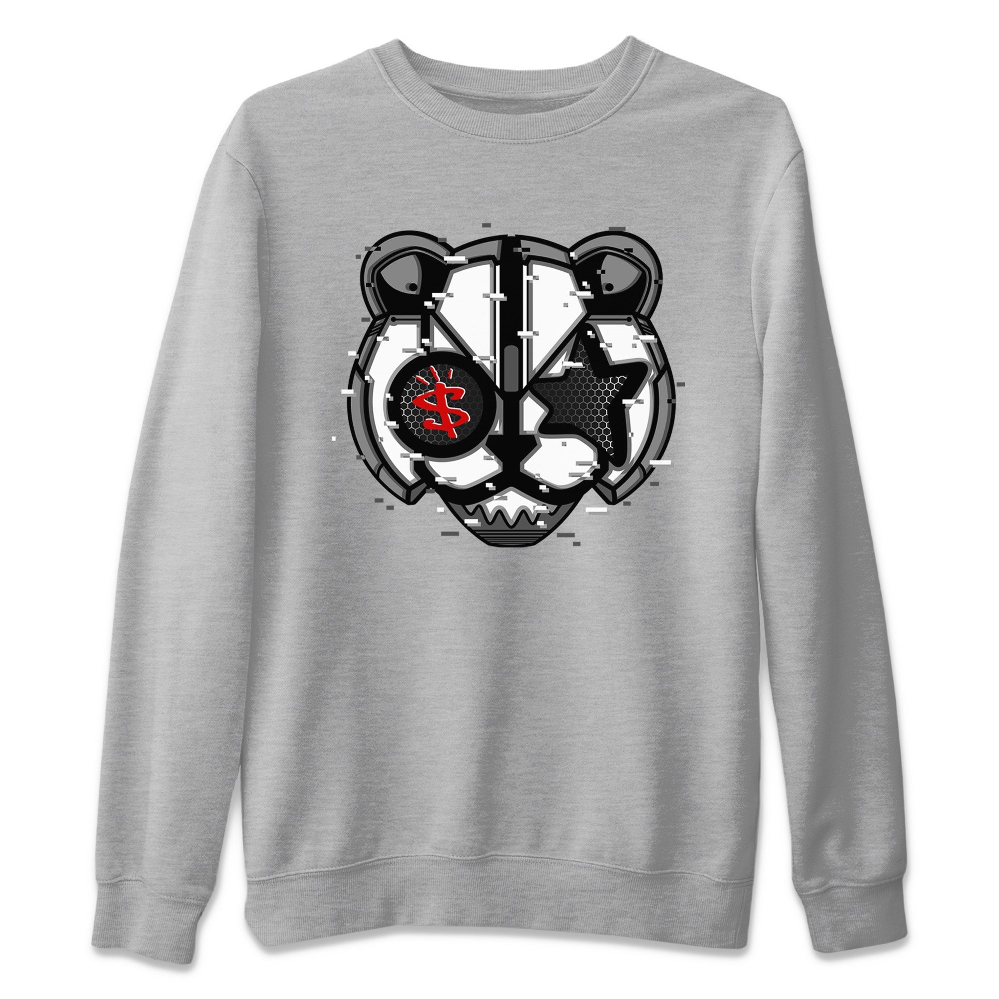 Air Jordan 13 Black Flint Sneaker Match Tees Digital Cat Face Streetwear Sneaker Shirt Air Jordan 13 Retro Black Flint Sneaker Release Tees Unisex Shirts Heather Grey 2