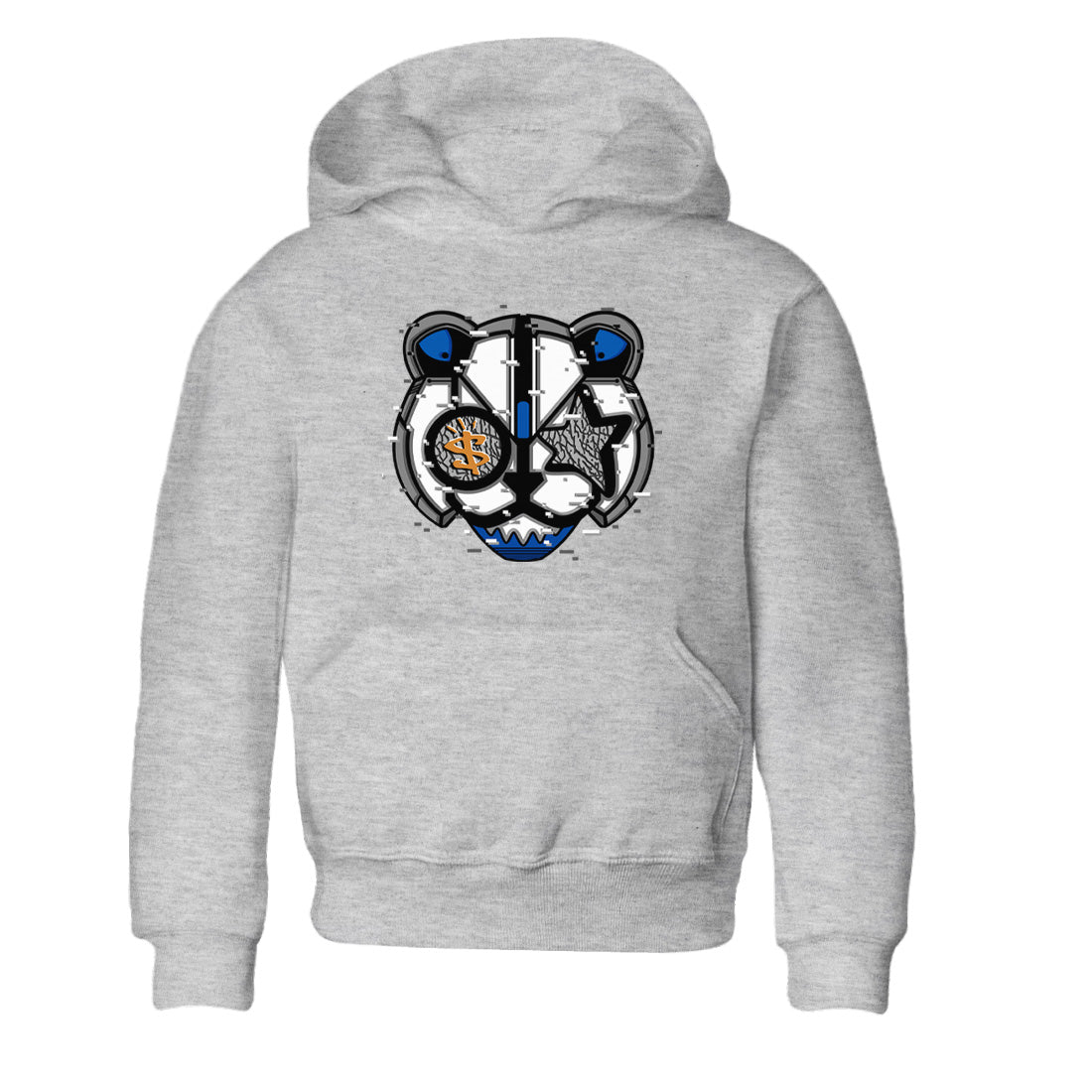 Air Jordan 3 Wizards Sneaker Match Tees Digital Cat Face Streetwear Sneaker Shirt Air Jordan 3 Retro Wizards Sneaker Release Tees Kids Shirts Heather Grey 2