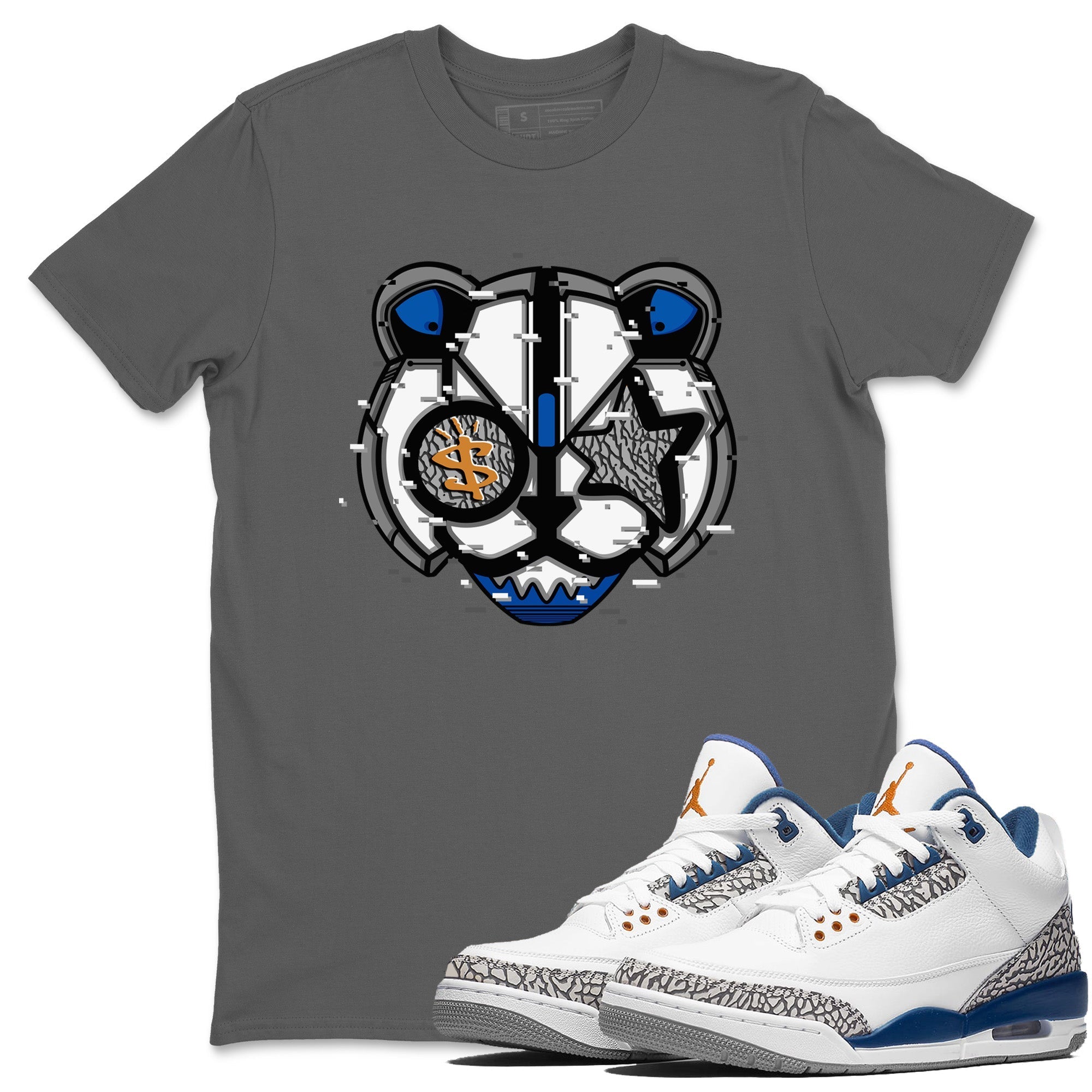 Air Jordan 3 Wizards Sneaker Match Tees Digital Cat Face Streetwear Sneaker Shirt Air Jordan 3 Retro Wizards Sneaker Release Tees Unisex Shirts Cool Grey 1