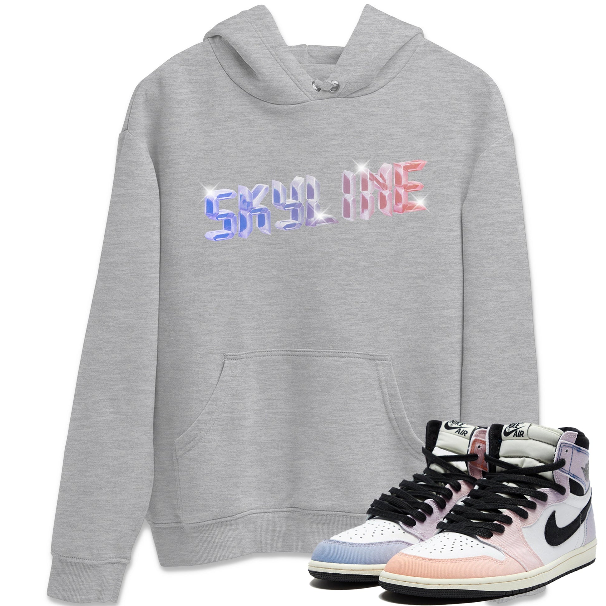 Air Jordan 1 Skyline Sneaker Tees Drip Gear Zone Digital Crystal Sneaker Tees AJ1 Skyline Shirt Unisex Shirts Heather Grey 1