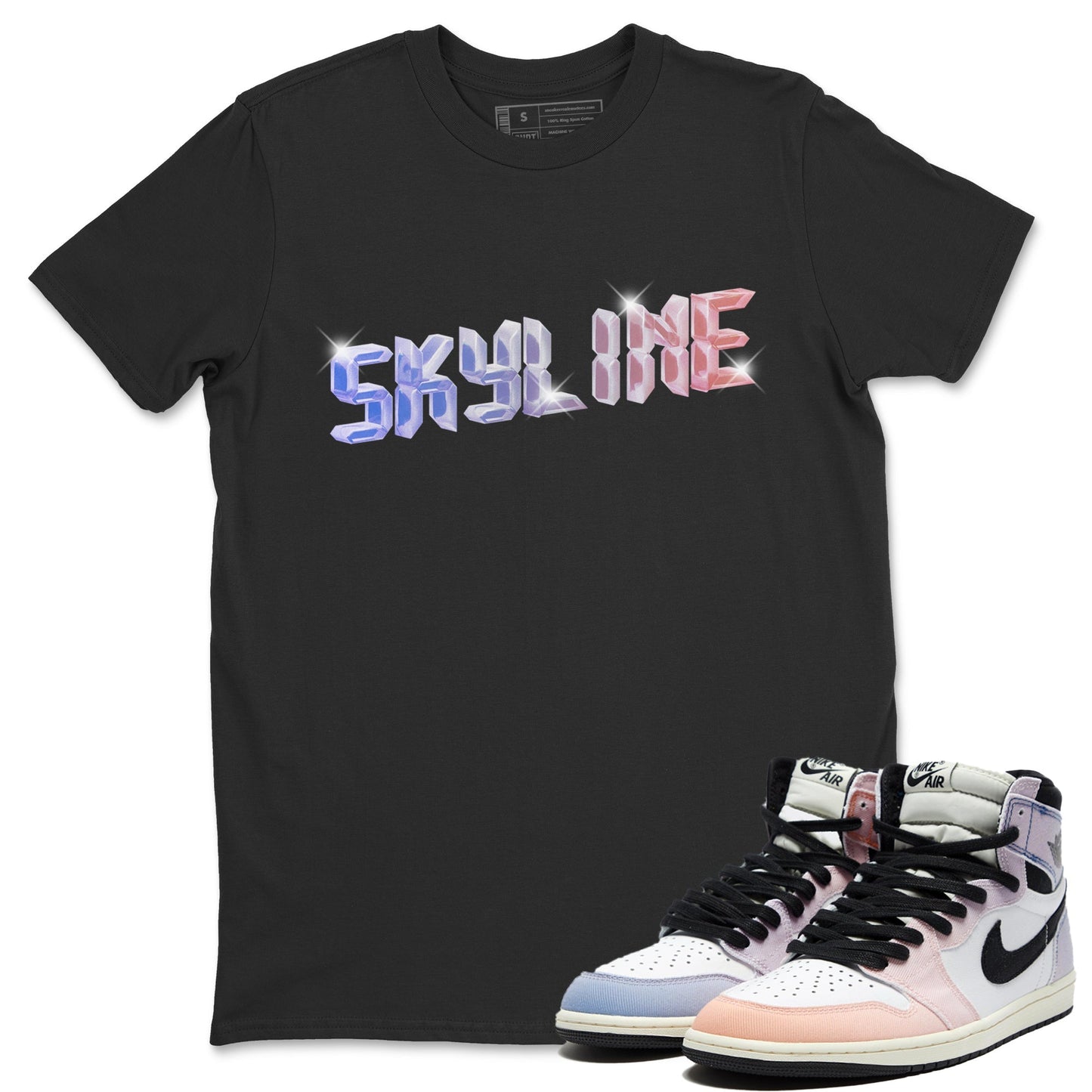 Air Jordan 1 Skyline Sneaker Tees Drip Gear Zone Digital Crystal Sneaker Tees AJ1 Skyline Shirt Unisex Shirts Black 1