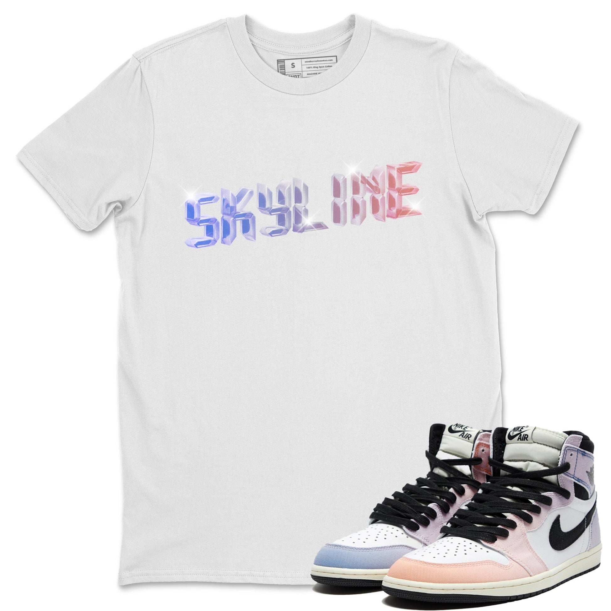 Air Jordan 1 Skyline Sneaker Tees Drip Gear Zone Digital Crystal Sneaker Tees AJ1 Skyline Shirt Unisex Shirts White 1
