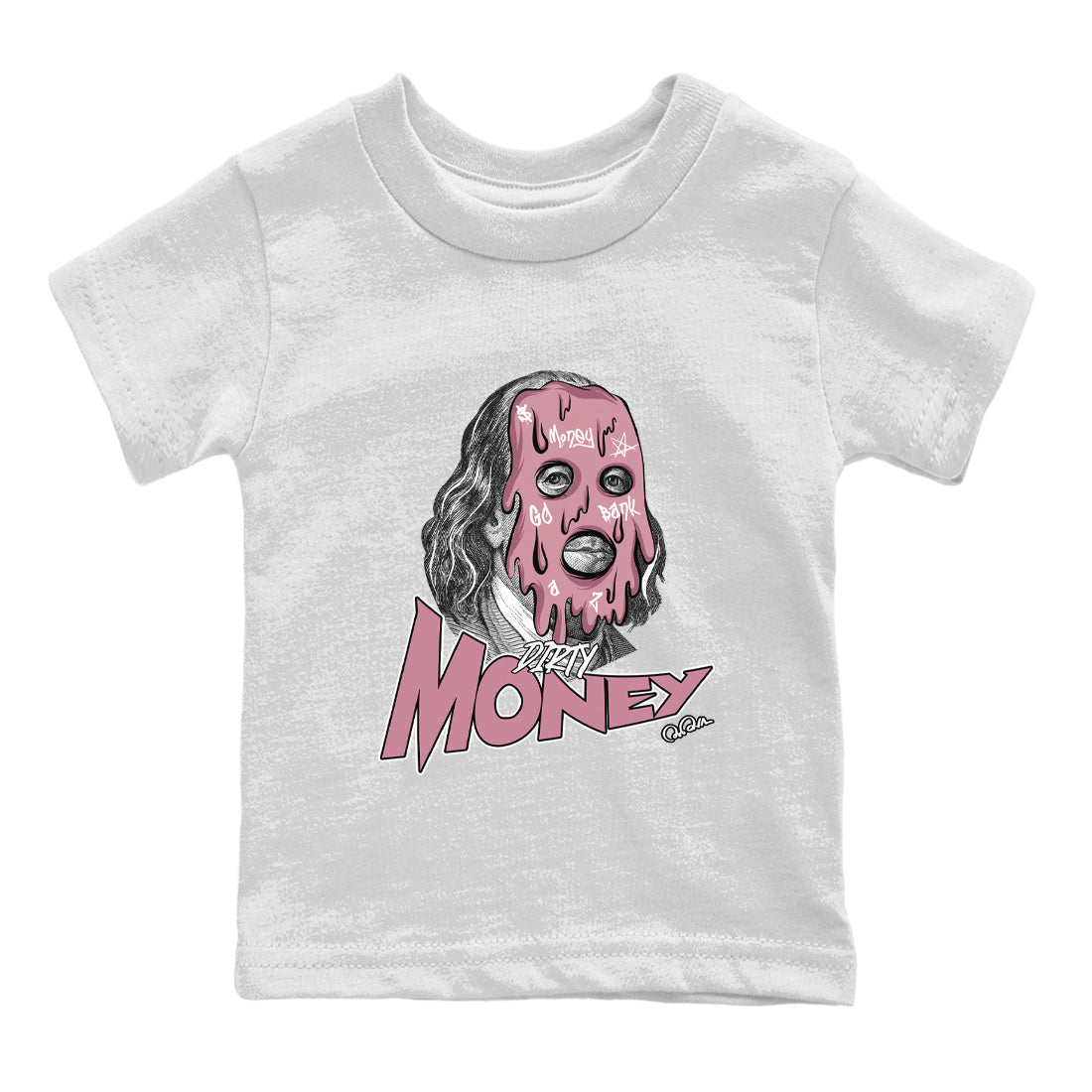 Air Jordan 1 Mauve shirt to match jordans Dirty Money crew neck streetwear t-shirt AJ1Mauve Drip Gear Zone Baby Toddler White 2 Sneaker Matching Tee