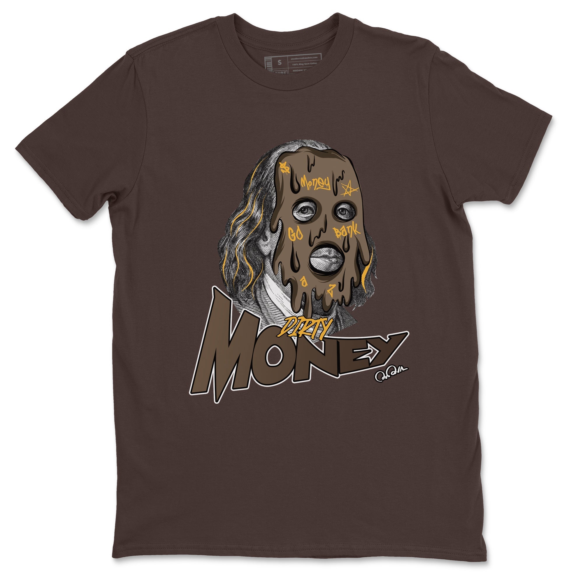 Air Jordan 1 Palomino shirt to match jordans Dirty Money Streetwear Sneaker Shirt AJ1 High Palomino Drip Gear Zone Sneaker Matching Clothing Unisex Dark Chocolate 2 T-Shirt