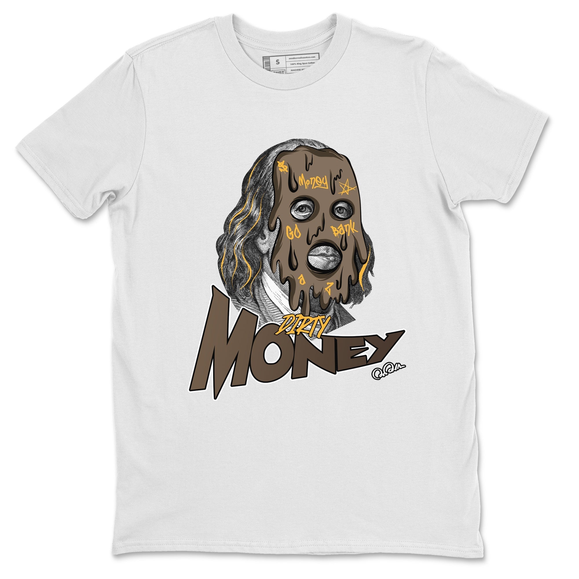 Air Jordan 1 Palomino shirt to match jordans Dirty Money Streetwear Sneaker Shirt AJ1 High Palomino Drip Gear Zone Sneaker Matching Clothing Unisex White 2 T-Shirt