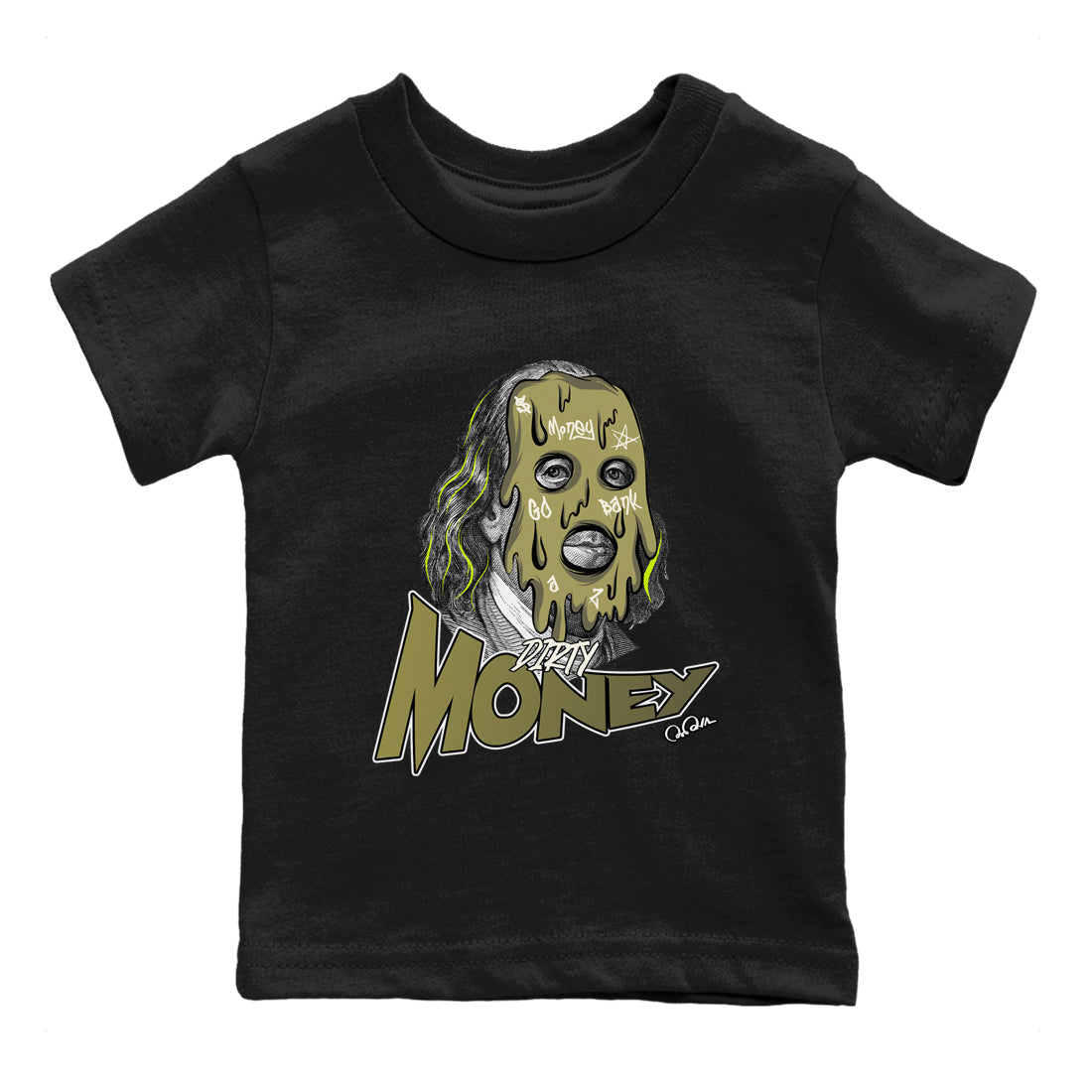 Air Jordan 1 Travis Scott Golf shirt to match jordans Dirty Money Streetwear Sneaker Shirt AJ1 lowTravis Scott Golf Drip Gear Zone Sneaker Matching Clothing Baby Toddler Black 2 T-Shirt