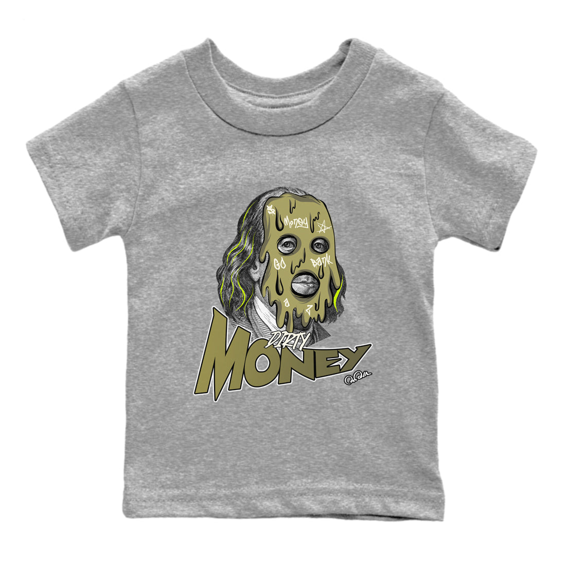 Air Jordan 1 Travis Scott Golf shirt to match jordans Dirty Money Streetwear Sneaker Shirt AJ1 lowTravis Scott Golf Drip Gear Zone Sneaker Matching Clothing Baby Toddler Heather Grey 2 T-Shirt