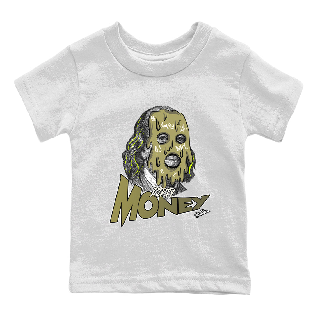 Air Jordan 1 Travis Scott Golf shirt to match jordans Dirty Money Streetwear Sneaker Shirt AJ1 lowTravis Scott Golf Drip Gear Zone Sneaker Matching Clothing Baby Toddler White 2 T-Shirt