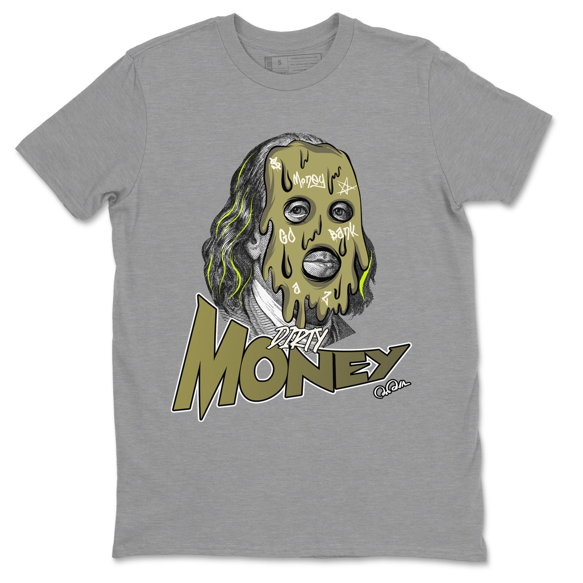 Air Jordan 1 Travis Scott Golf shirt to match jordans Dirty Money Streetwear Sneaker Shirt AJ1 lowTravis Scott Golf Drip Gear Zone Sneaker Matching Clothing Unisex Heather Grey 2 T-Shirt