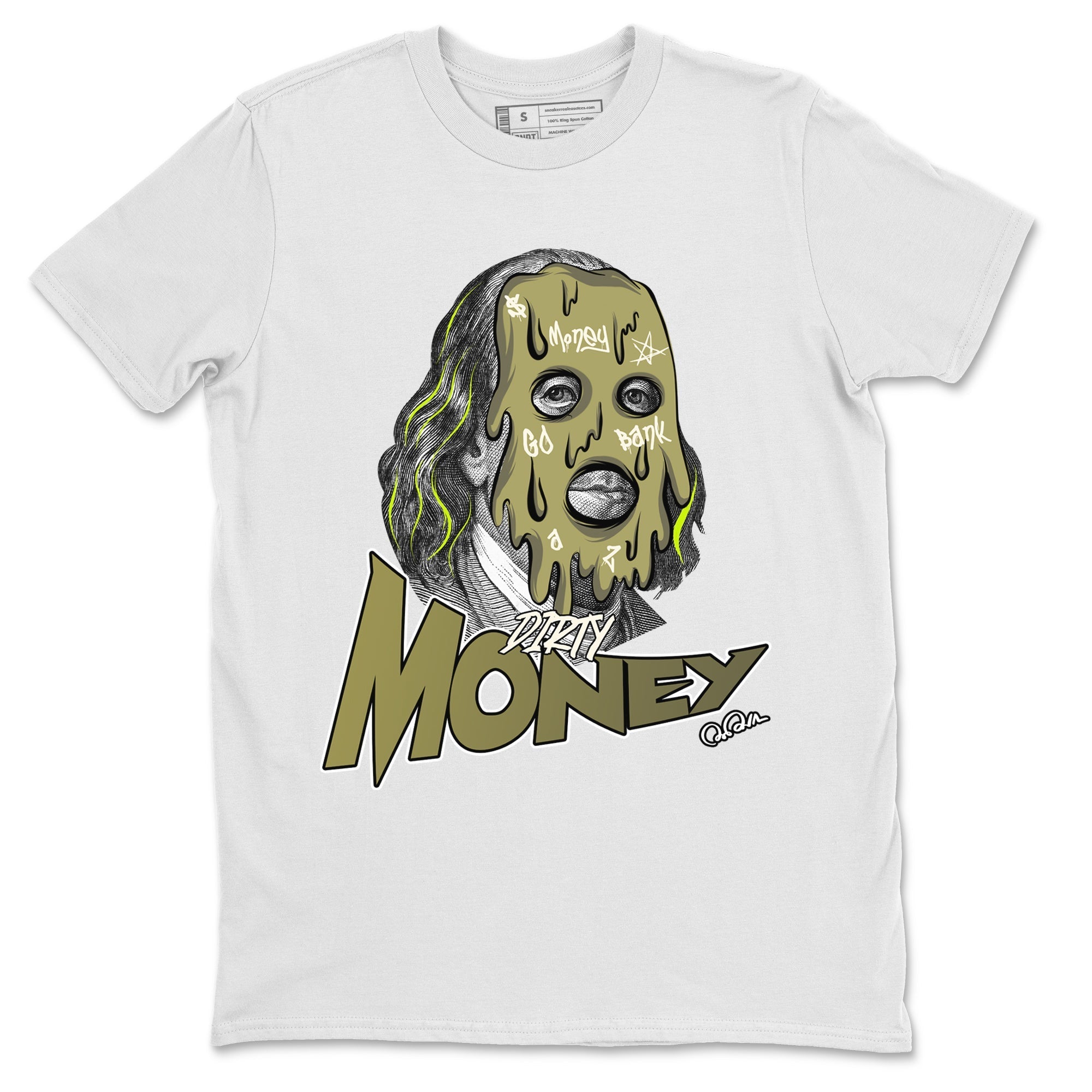Air Jordan 1 Travis Scott Golf shirt to match jordans Dirty Money Streetwear Sneaker Shirt AJ1 lowTravis Scott Golf Drip Gear Zone Sneaker Matching Clothing Unisex White 2 T-Shirt