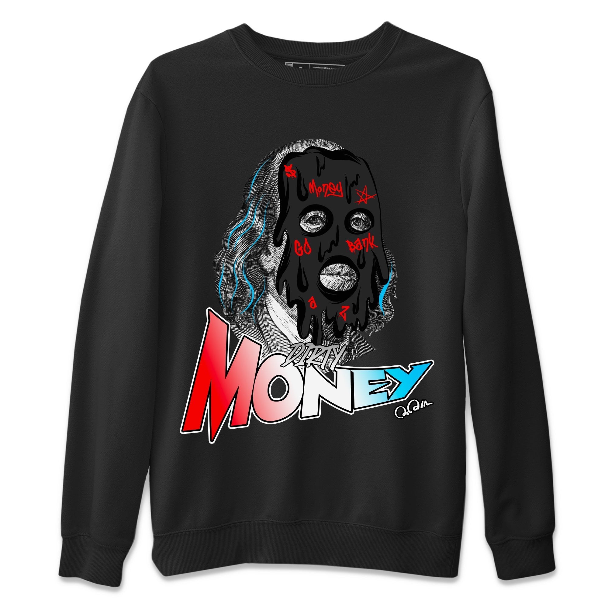 Air Jordan 1 UNC to Chicago Sneaker Match Tees Dirty Money Streetwear Sneaker Shirt AJ1 UNC to Chicago Sneaker Release Tees Unisex Shirts Black 2