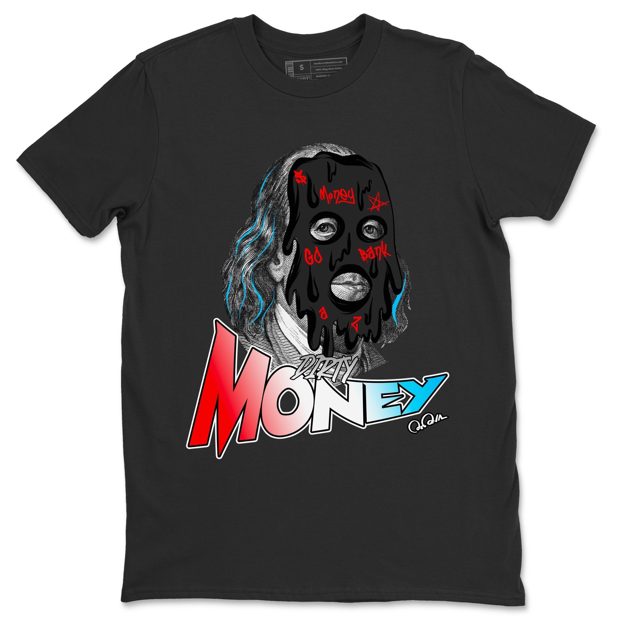 Air Jordan 1 UNC to Chicago Sneaker Match Tees Dirty Money Streetwear Sneaker Shirt AJ1 UNC to Chicago Sneaker Release Tees Unisex Shirts Black 2