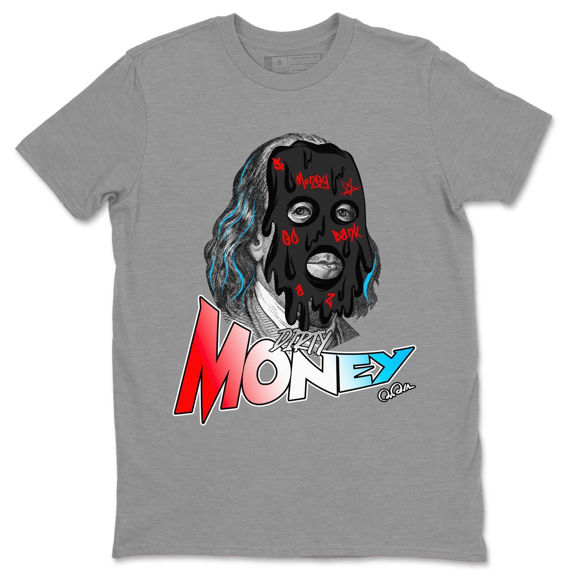 Air Jordan 1 UNC to Chicago Sneaker Match Tees Dirty Money Streetwear Sneaker Shirt AJ1 UNC to Chicago Sneaker Release Tees Unisex Shirts Heather Grey 2