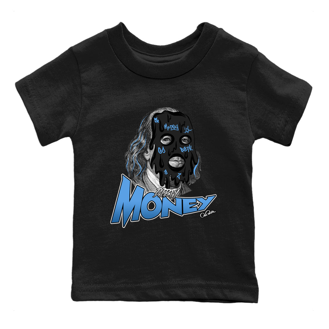 Air Jordan 1 Retro High OG UNC Toe Shirt to match Jordans Dirty Money Streetwear Sneaker Shirt 1s UNC Toe Drip Gear Zone Sneaker Matching Clothing Kids and Baby Tees Black 2