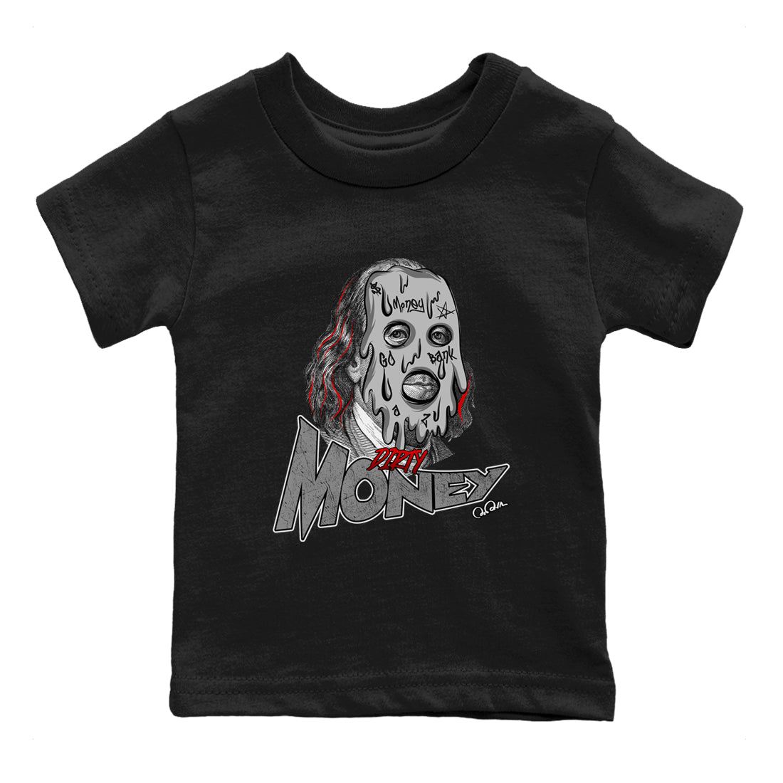 Air Jordan 1 Washed Heritage Sneaker Match Tees Dirty Money Streetwear Sneaker Shirt AJ1 Washed Heritage Sneaker Release Tees Kids Shirts Black 2