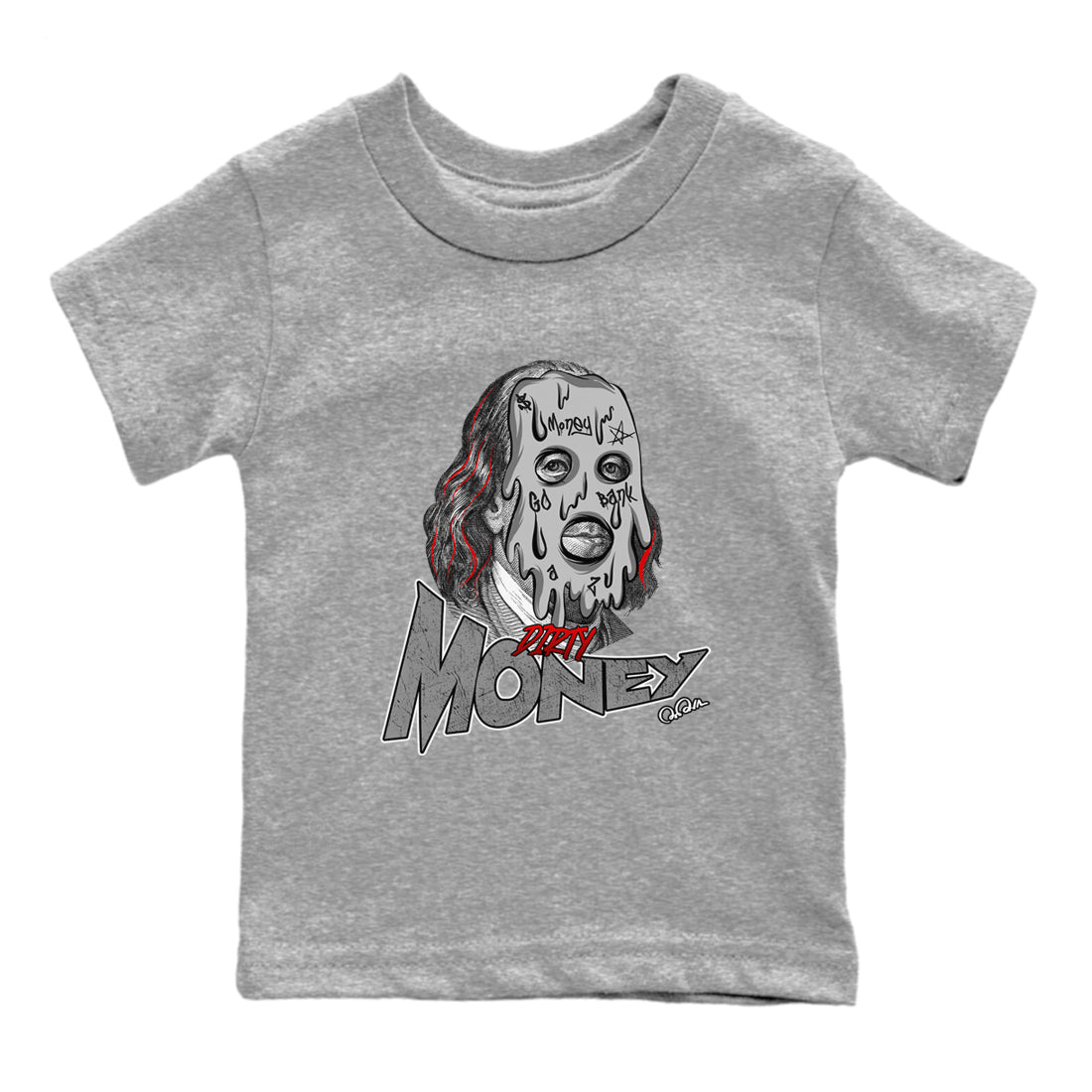 Air Jordan 1 Washed Heritage Sneaker Match Tees Dirty Money Streetwear Sneaker Shirt AJ1 Washed Heritage Sneaker Release Tees Kids Shirts Heather Grey 2