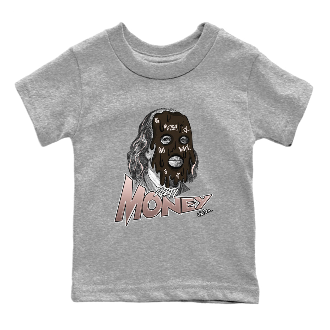 Air Jordan 11 Neapolitan shirt to match jordans Dirty Money sneaker matching t-shirts and clothing AJ11 Neapolitan Drip Gear Zone Youth Kids Toddler Heather Grey 2 T-Shirt