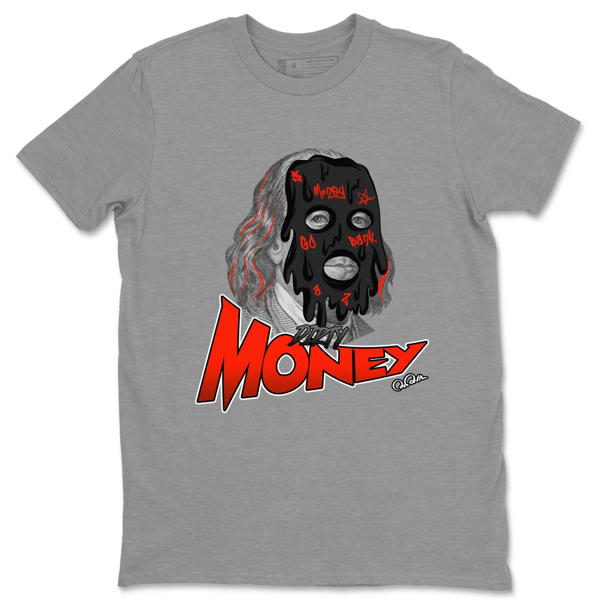 Air Jordan 12 Brilliant Orange Sneaker Match Tees Dirty Money Streetwear Sneaker Shirt AJ12 Brilliant Orange Sneaker Release Tees Unisex Shirts Heather Grey 2