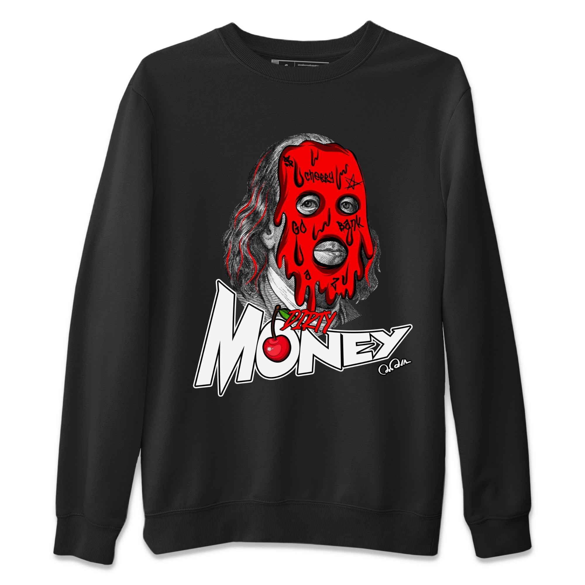 Air Jordan 12 Cherry Sneaker Match Tees Dirty Money Streetwear Sneaker Shirt AJ12 Cherry Sneaker Release Tees Unisex Shirts Black 2