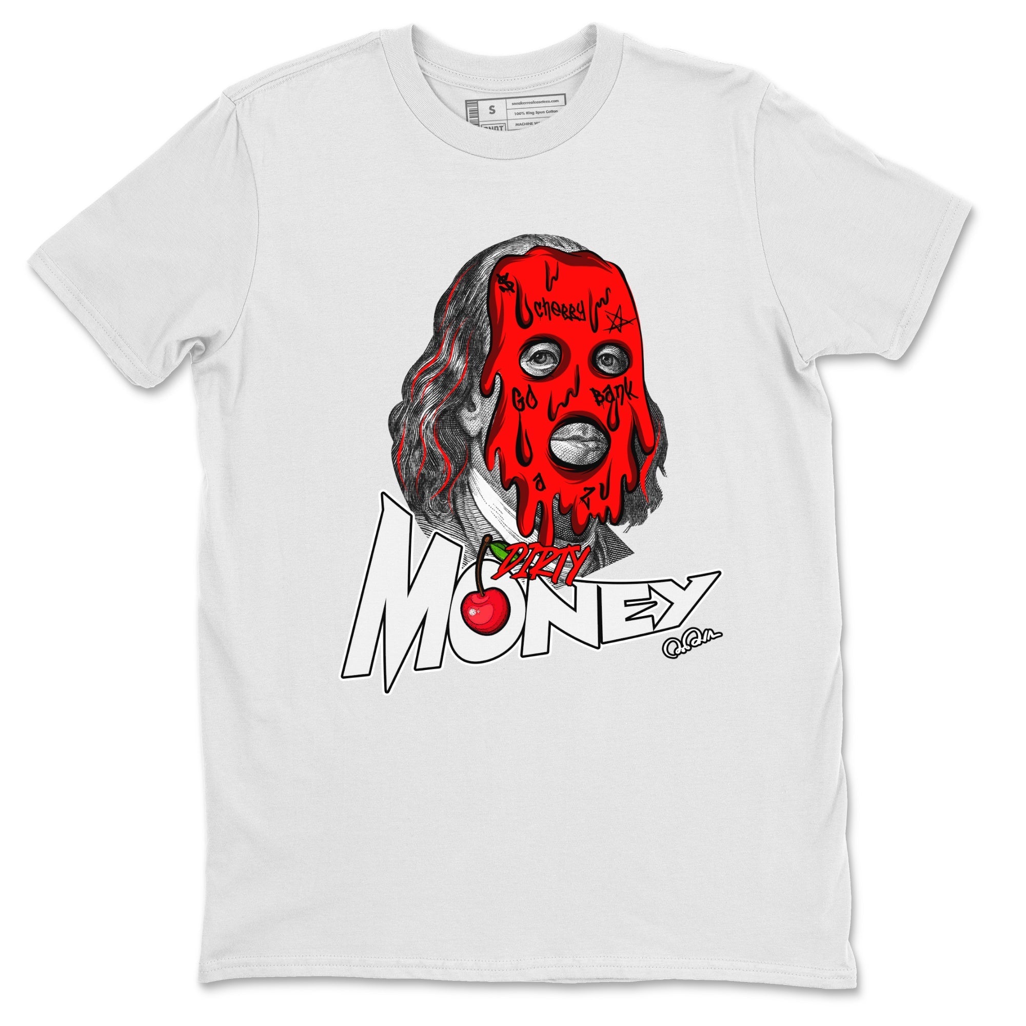 Air Jordan 12 Cherry Sneaker Match Tees Dirty Money Streetwear Sneaker Shirt AJ12 Cherry Sneaker Release Tees Unisex Shirts White 2