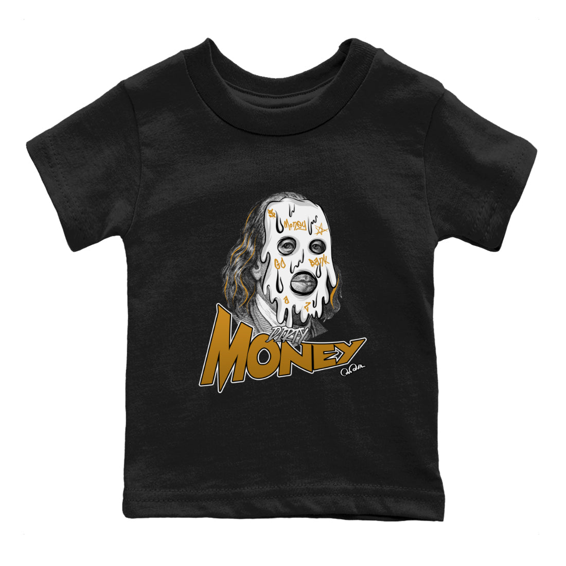 Air Jordan 13 Wheat Sneaker Match Tees Dirty Money Streetwear Sneaker Shirt AJ13 Wheat Sneaker Release Tees Kids Shirts Black 2