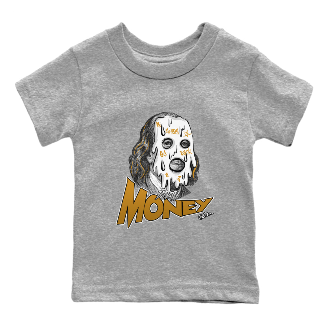 Air Jordan 13 Wheat Sneaker Match Tees Dirty Money Streetwear Sneaker Shirt AJ13 Wheat Sneaker Release Tees Kids Shirts Heather Grey 2