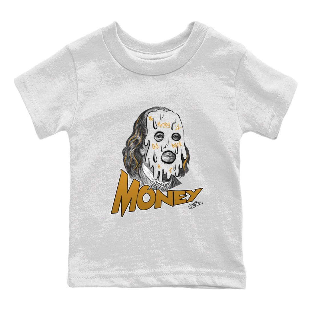 Air Jordan 13 Wheat Sneaker Match Tees Dirty Money Streetwear Sneaker Shirt AJ13 Wheat Sneaker Release Tees Kids Shirts White 2