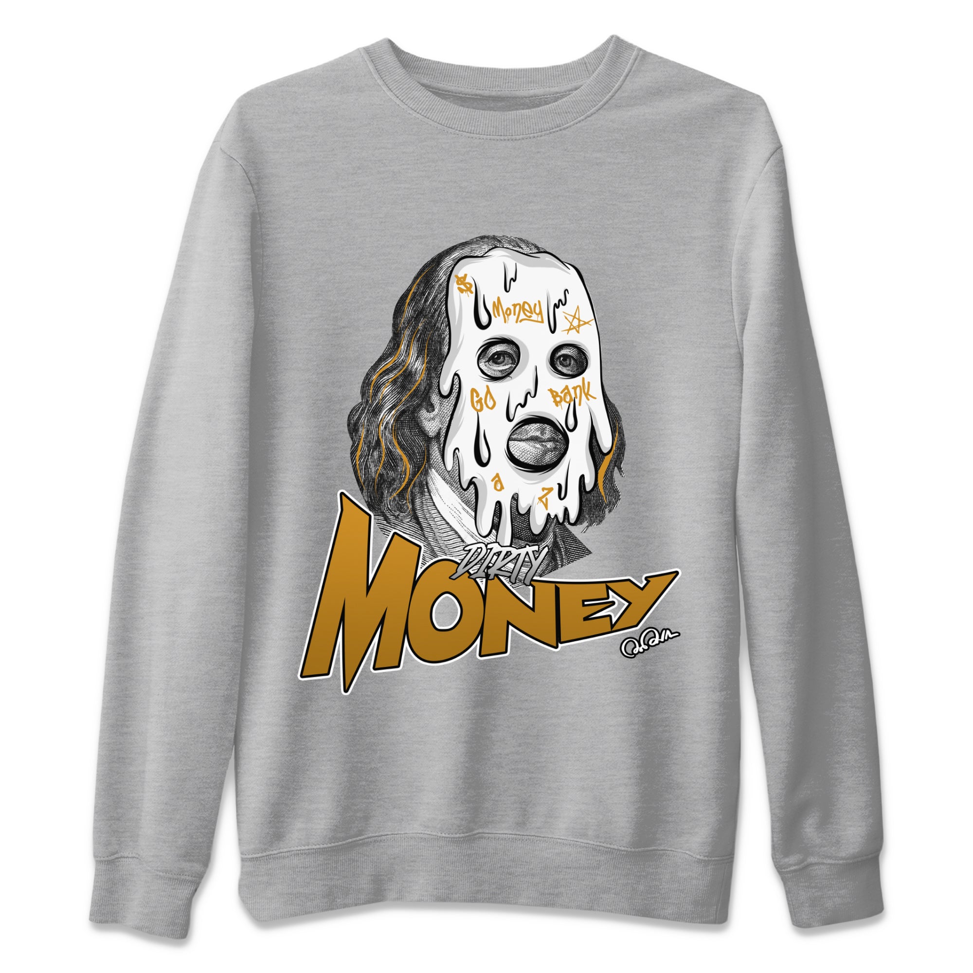Air Jordan 13 Wheat Sneaker Match Tees Dirty Money Streetwear Sneaker Shirt AJ13 Wheat Sneaker Release Tees Unisex Shirts Heather Grey 2