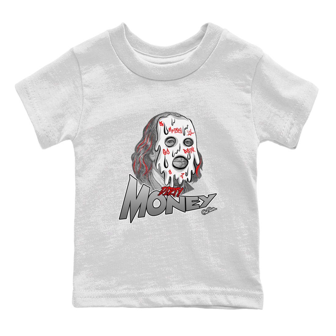 Air Jordan 13 Wolf Grey Sneaker Match Tees Dirty Money Streetwear Sneaker Shirt AJ13 Wolf Grey Sneaker Release Tees Kids Shirts White 2