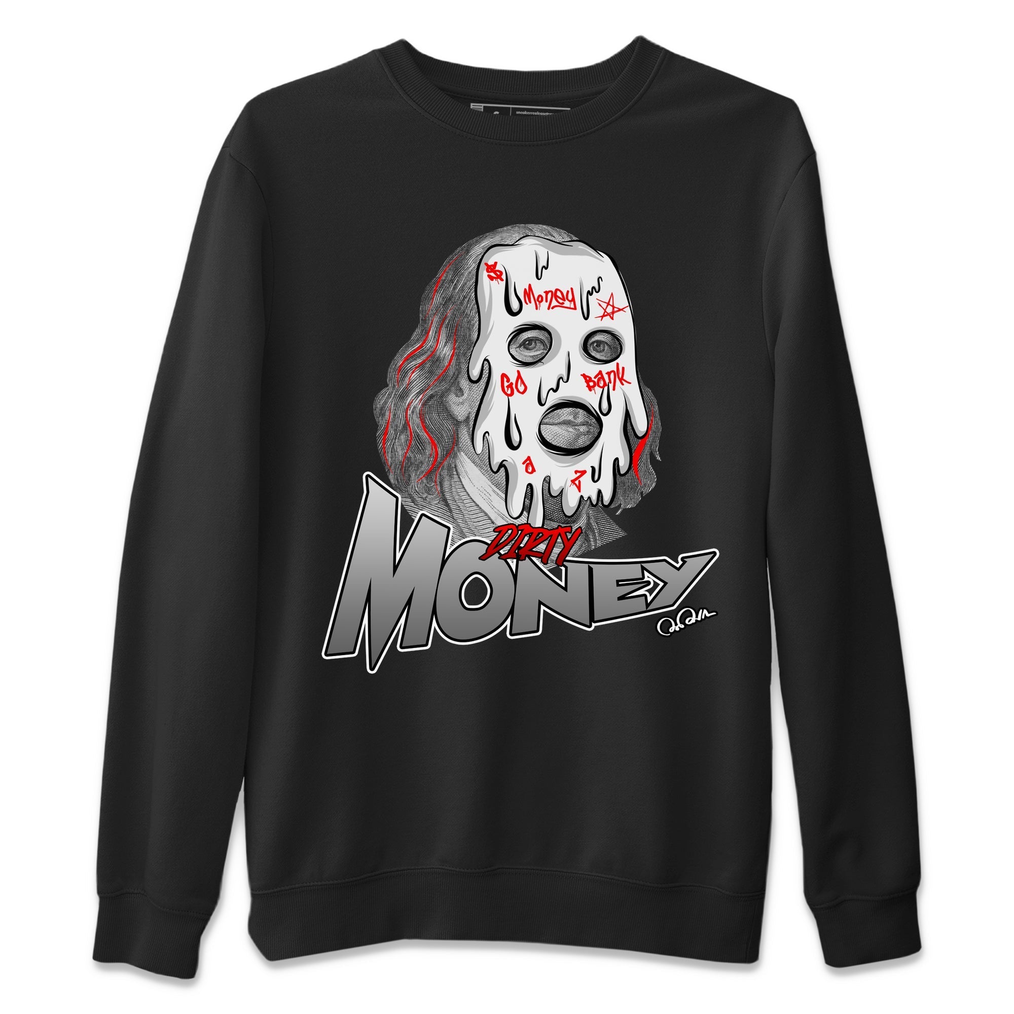 Air Jordan 13 Wolf Grey Sneaker Match Tees Dirty Money Streetwear Sneaker Shirt AJ13 Wolf Grey Sneaker Release Tees Unisex Shirts Black 2