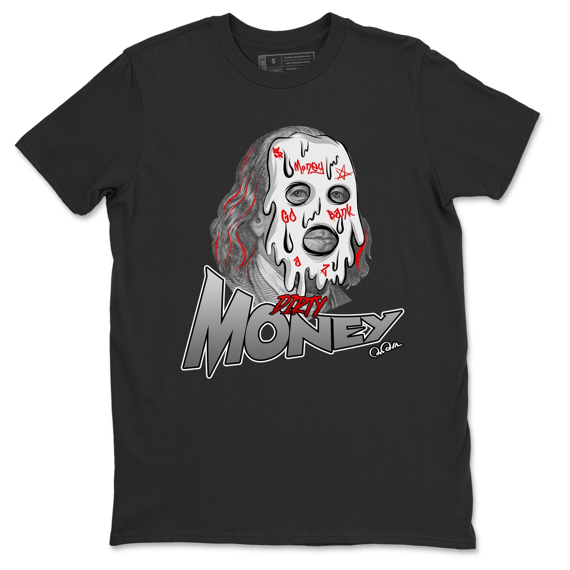 Air Jordan 13 Wolf Grey Sneaker Match Tees Dirty Money Streetwear Sneaker Shirt AJ13 Wolf Grey Sneaker Release Tees Unisex Shirts Black 2