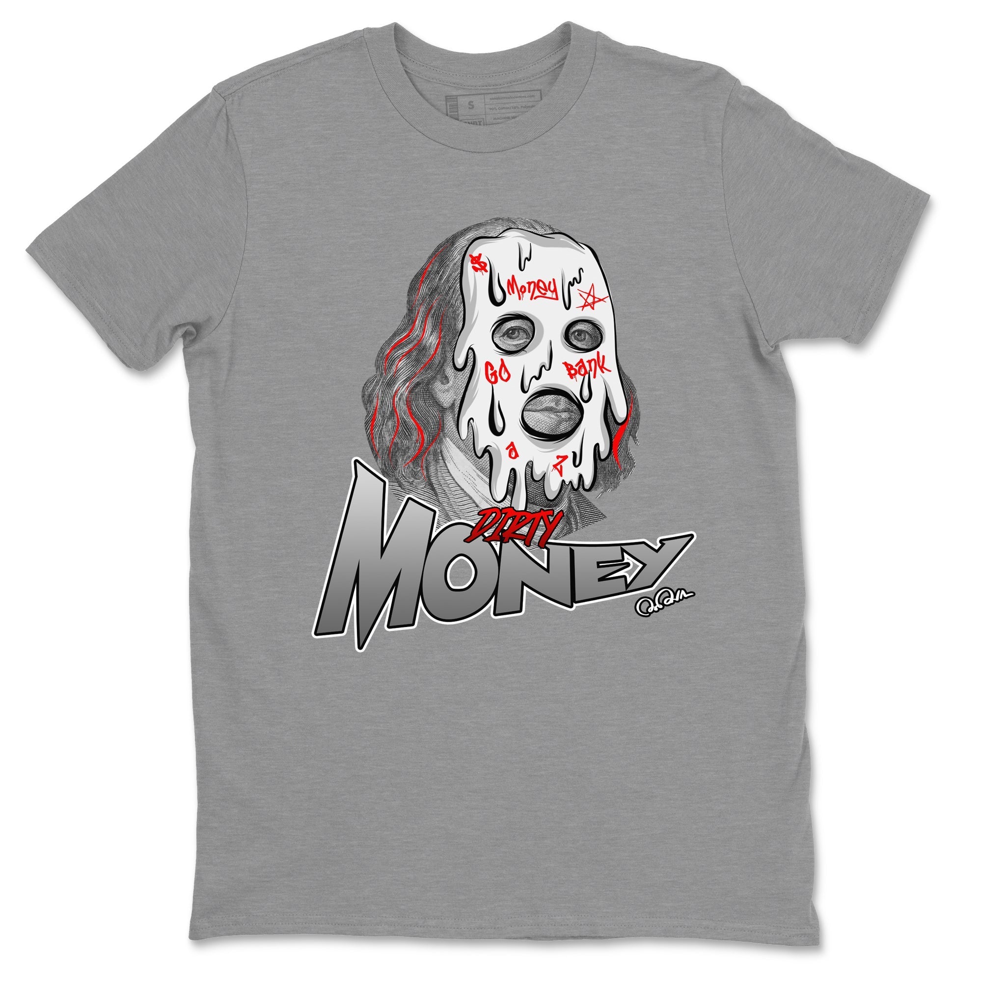 Air Jordan 13 Wolf Grey Sneaker Match Tees Dirty Money Streetwear Sneaker Shirt AJ13 Wolf Grey Sneaker Release Tees Unisex Shirts Heather Grey 2