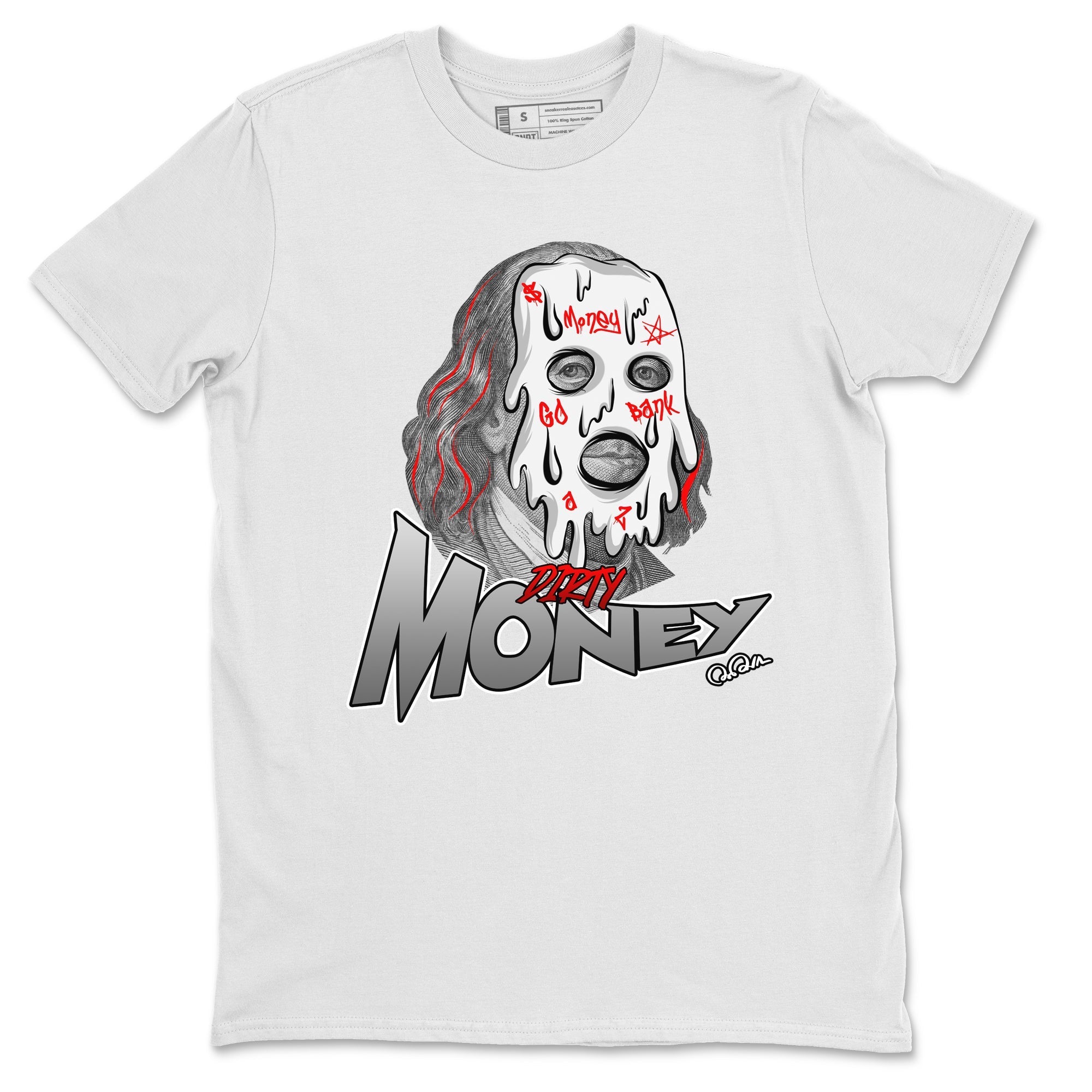 Air Jordan 13 Wolf Grey Sneaker Match Tees Dirty Money Streetwear Sneaker Shirt AJ13 Wolf Grey Sneaker Release Tees Unisex Shirts White 2