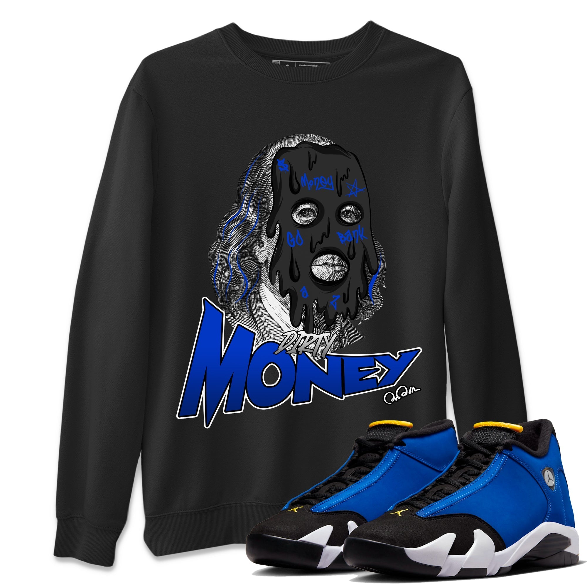 Air Jordan 14 Laney Sneaker Match Tees Dirty Money Streetwear Sneaker Shirt AJ14 Laney Sneaker Release Tees Unisex Shirts Black 1