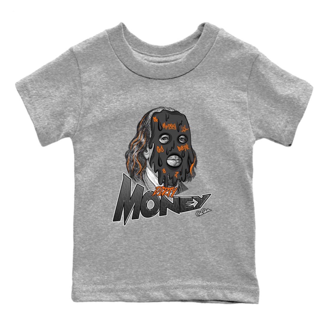 Air Jordan 3 Fear shirt to match jordans Dirty Money sneaker tees AJ3 Fear Drip Gear Zone Baby Toddler Heather Grey 2 T-Shirt