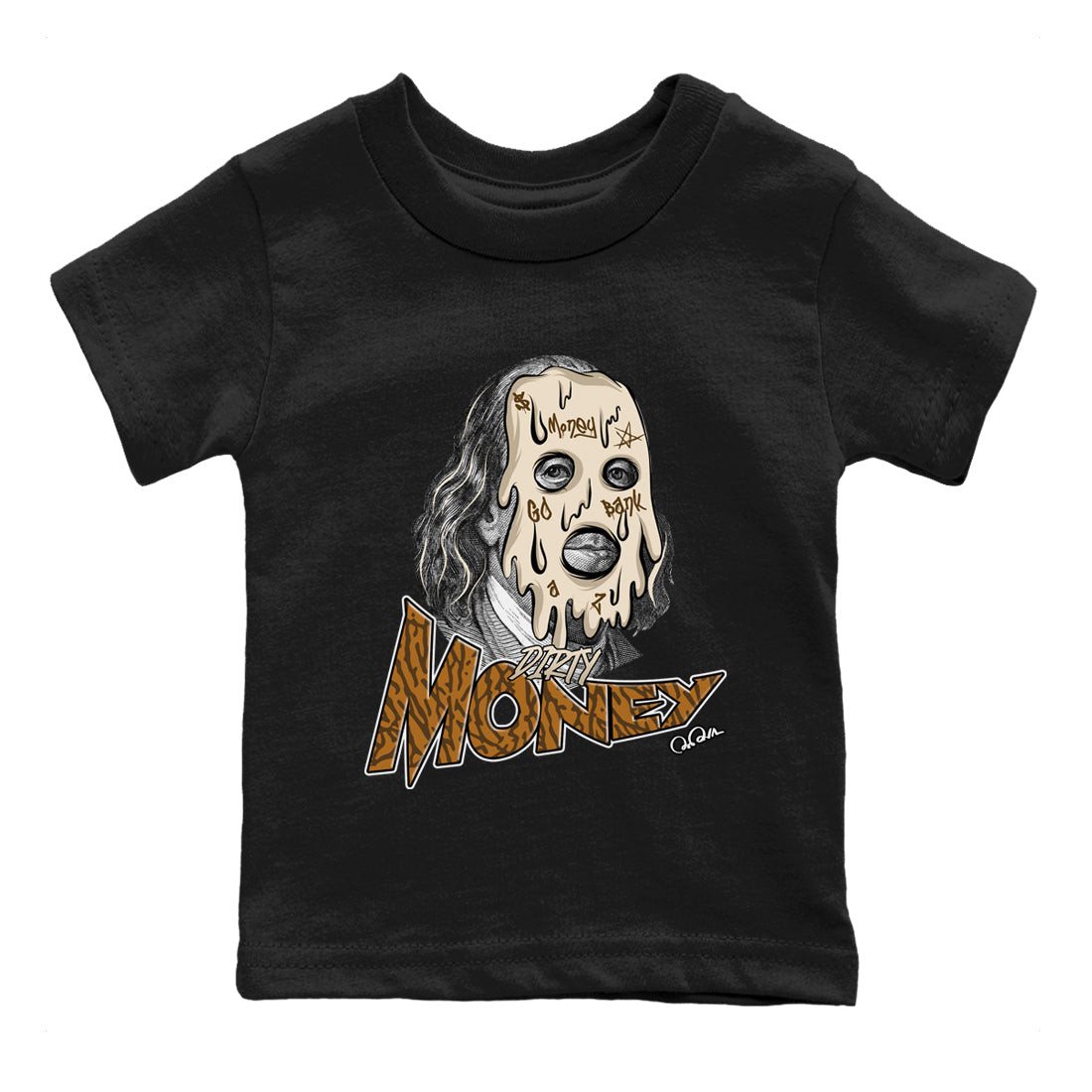 Air Jordan 3 Palomino Sneaker Match Tees Dirty Money Streetwear Sneaker Shirt AJ3 Palomino Sneaker Release Tees Kids Shirts Black 2