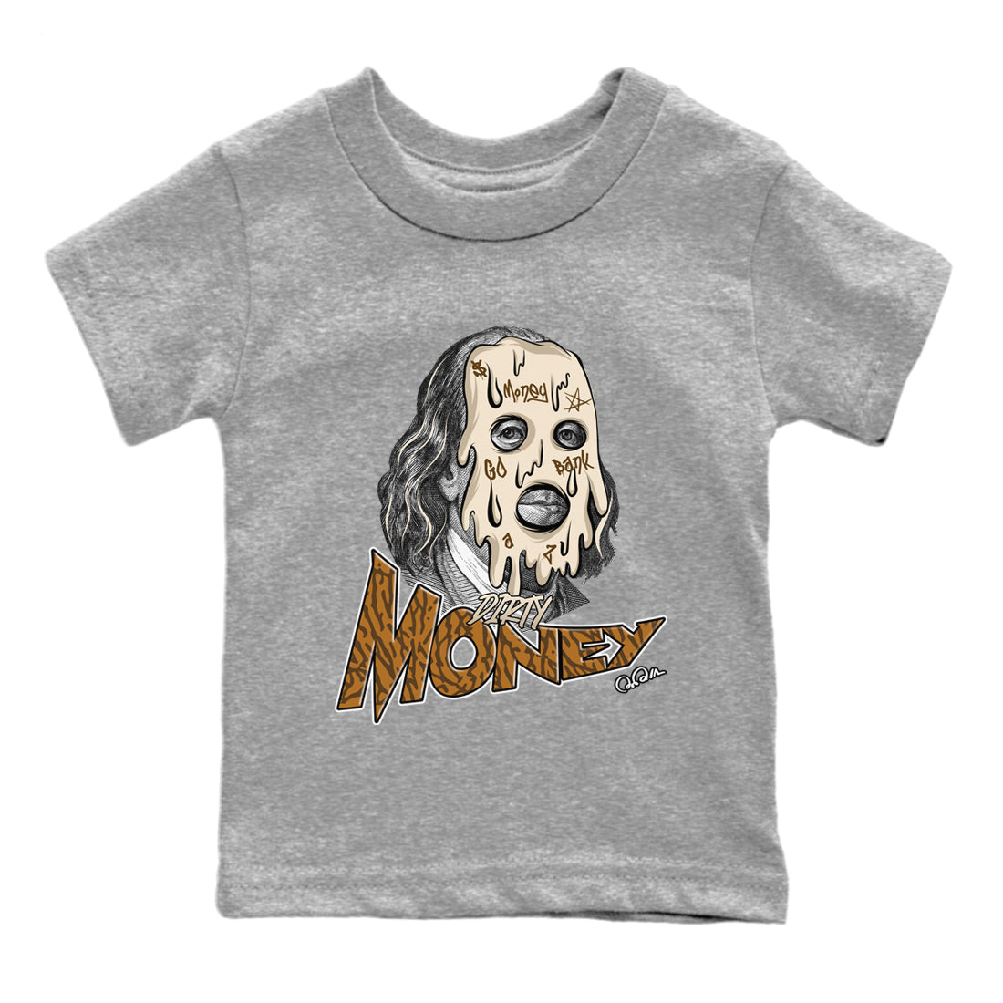 Air Jordan 3 Palomino Sneaker Match Tees Dirty Money Streetwear Sneaker Shirt AJ3 Palomino Sneaker Release Tees Kids Shirts Heather Grey 2
