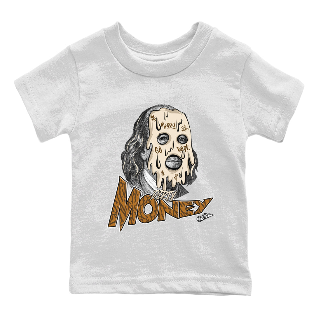 Air Jordan 3 Palomino Sneaker Match Tees Dirty Money Streetwear Sneaker Shirt AJ3 Palomino Sneaker Release Tees Kids Shirts White 2